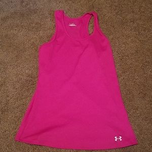 Women's hot pink Under Armour stretchy tank top